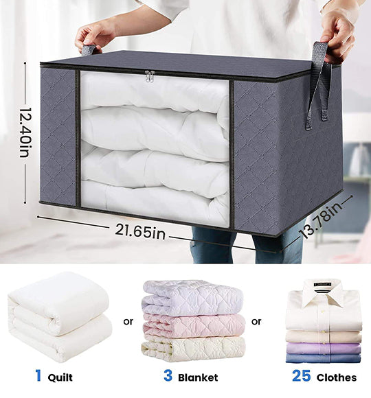Fab Totes 4-Pack Thick Fabric Foldable Clothes Storage Bags