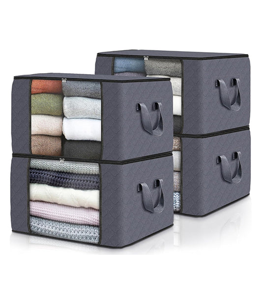 Fab Totes 4-Pack Thick Fabric Foldable Clothes Storage Bags