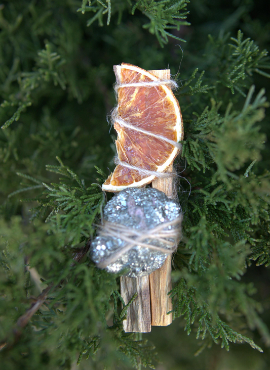 Palo Santo Ritual Wand Smudge Stick with Orange & Chalcopyrite
