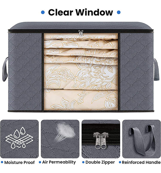 Fab Totes 4-Pack Thick Fabric Foldable Clothes Storage Bags